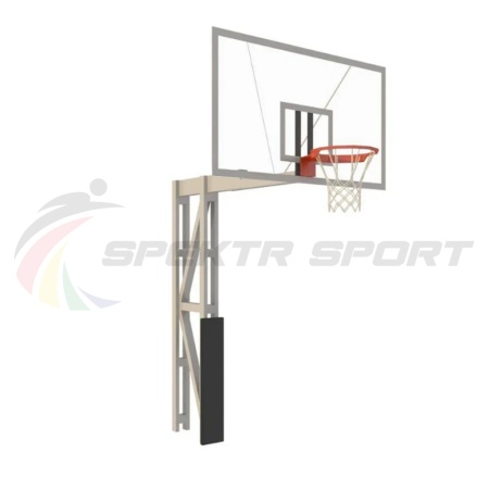 Купить Стойка баскетбольная уличная с защитой, щитом из оргстекла, аморт. кольцом и сеткой, вынос 225 см в Светлограде 