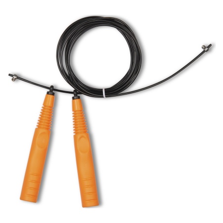 Купить Скакалка высокооборотная Кроссфит стальной шнур в оплетке 2.9 м чёрно-оранжевая в Светлограде 